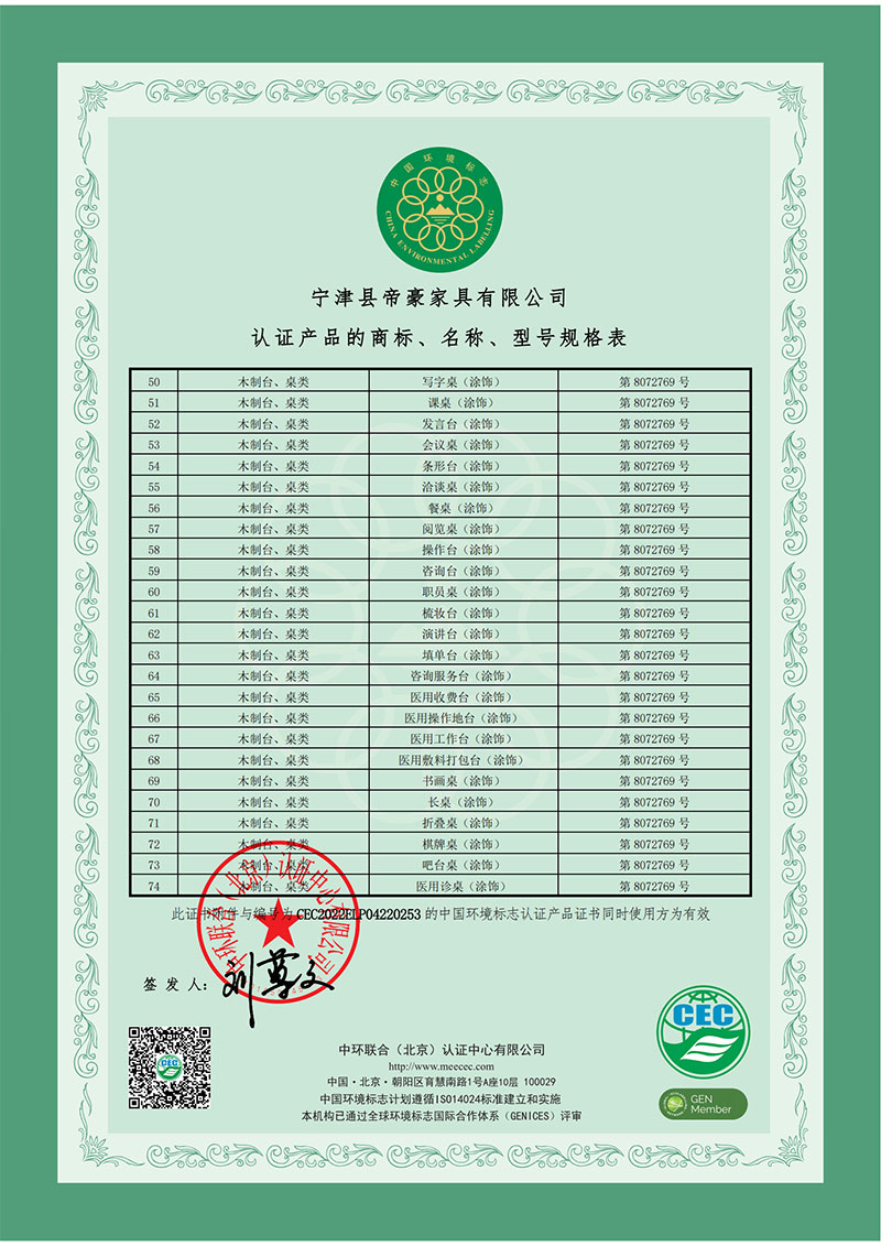 China Environmental Labeling Product Certification Certificate - Ten Rings - Artificial Board