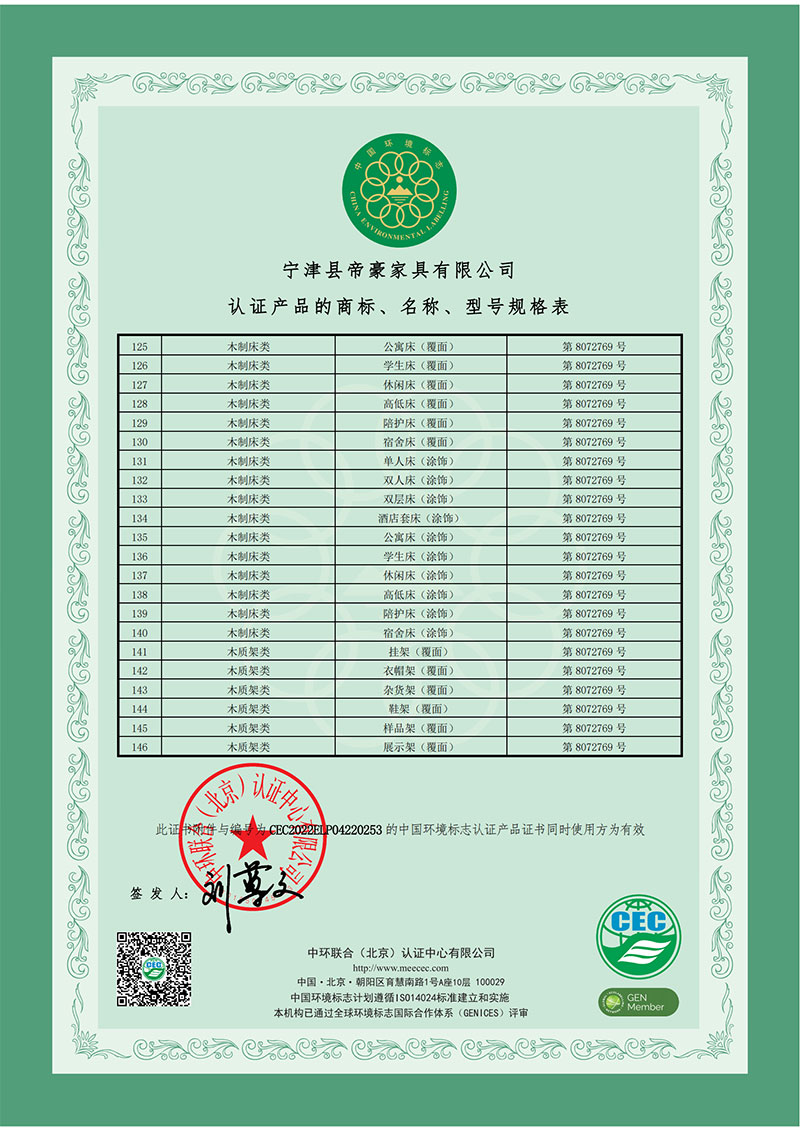China Environmental Labeling Product Certification Certificate - Ten Rings - Artificial Board